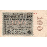 Allemagne, 100 Millionen Mark, 1923-08-22, SUP - 100 Mark