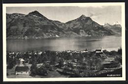 AK Beckenried, Ortsansicht Mit See Und Den Bergen - Beckenried
