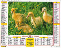 Almanach France LA POSTE 1991 - OISONS + LAPIN - Dpt 78 Seine & Oise - Groot Formaat: 1991-00