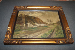 Ancienne Jolie Peinture Avec Encadrement Daté De 1927,huile Sur Toile, 38 Cm./ 31 Cm. - Oils