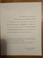 Delcampe - Bruxelles 1963 Mademoiselle Michelle De Ryckman De Betz & Baron Serge De Crombrugghe De Picquendaele Docteur En Droit - Hochzeit