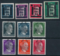* Németország Helyi Kiadások 1945 Után - Glauchau 1945 Mi 3, 5, 7, 12 + Ki Nem Adott Sor Mi I-VI (**Mi EUR 225.-) - Other & Unclassified