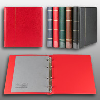 Prophila Ringbinder For Coins, Banknotes, Postcards, First Day Sheets, Red - Formato Grande, Sfondo Nero