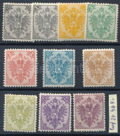 * 1894 Sor 10 érték, 12-es Fogazással - Other & Unclassified
