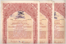 Budapest 1917. "A Magyar Korona Országai 6%-kal Kamatozó Járadékkölcsön" államadóssági Kötvénye 1000K-ról (4x) Sorszámkö - Unclassified