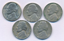Amerikai Egyesült Államok 1939-1973. 5c Cu-Ni "Jefferson" (5xklf) T:XF-F USA 1939-1973. 5 Cents Cu-Ni "Jefferson" (5xdif - Unclassified