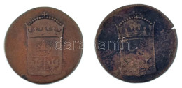 Csehország / Történelmi Tartomány 1781A + 1782A 1gr Cu (2xklf) T:F, Patina, Repedés Bohemia 1781A + 1782A 1 Gröschl Cu ( - Unclassified
