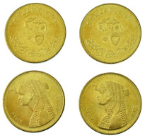 Egyiptom 2007-2024. 50q / 50p Sárgaréz Bevonatú Acél "Kleopátra" (4x) T:AU Egypt 2007-2024. 50 Qirsh / 50 Piastres Brass - Unclassified