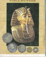 Egyiptom 12db-os Szuvenír érme Szett Foltos Papírtokban T:vegyes Egypt 12pcs Of Coins In Souvenir Set In Spotted Paper C - Unclassified