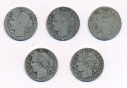 Franciaország ~1866-1870. 1Fr Ag "III. Napóleon" + 1871A 1Fr Ag + 1872A 1Fr Ag (3x) T:VF-VG France ~1866-1870. 1 Franc A - Unclassified