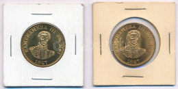 Hawaii 1847. 1c Aranyozott Fém Utánveret (2xklf) "SOUVENIR DASCO - OF HAWAII" + "SOUVENIR ALII" Jelzéssel T:UNC Hawaii 1 - Unclassified