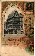 ** T4 Strasbourg, Strassburg; Altes Haus / Vieille Maison. Art Nouveau, Emb., Floral Litho (r) - Unclassified