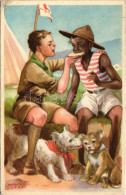 ** T3 A Cserkész Minden Cserkészt Testvérének Tekint. Cserkész Levelezőlapok Kiadóhivatala / Hungarian Boy Scout Art Pos - Unclassified