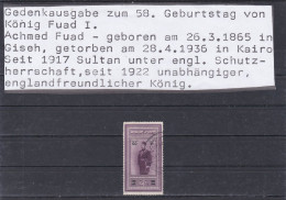 ÄGYPTEN - EGY-PT - EGYPTIAN - EGITTO - DYNASTIE - 58 GEBURTSTAG DES KÖNIG FUAD 1931 USED - Gebraucht