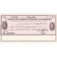 Italie, 150 Lire, 1976-03-01, Torino, TTB - [10] Checks And Mini-checks