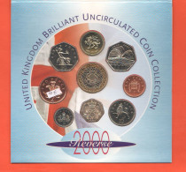 Great Britain Set 2000 Angleterre UK Inghilterra UNC Serie 2 Pounds + 1 Pound + 50 Cents... - Mint Sets & Proof Sets