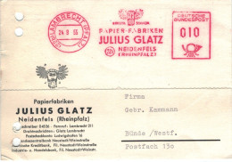 EMA Julius Glatz 22b Lambrecht Neidenfels Rheinpfalz Papierfabriken > Kammann - Pergamyn Nicht Hergestellt - Franking Machines (EMA)