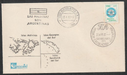 Argentinien: 1982, Blanko- Sonderumschlag LAS MALVINAS SON In EF, Mi. Nr. 1547, 1700 P. Staatskokarde.  SoStpl. - Eilanden