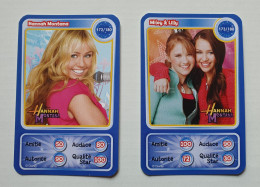 Lot 2 Cartes Auchan Disney Pixar - Hannah Montana, Miley & Lilly - N° 172 Et 173 - Disney