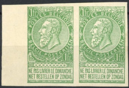 Delcampe - [(*) SUP] Type Du N° 64 : 1F Vert, épreuve De La Planche En Paire Non Dentelée - Belles Marges + Bdf - Prove E Ristampe