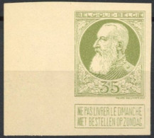 Delcampe - [(*) SUP] Grosse-barbe : 35c Non Dentelé Bord Feuille - épreuve De La Planche En Olive - Prove E Ristampe