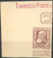 Delcampe - [(*) SUP] Grosse-barbe : 50 Non Dentelé Coin De Feuille + Inscriptions Marginales - épreuve De La Planche En Brun - Prove E Ristampe