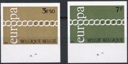 Delcampe - [(*) SUP] N° 1578/79, Europa 1971, Non Dentelé - La Série Complète Avec N°s De Planches (tirage 8 Ex) - Altri & Non Classificati