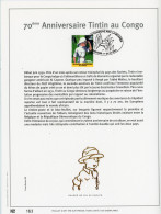 Delcampe - [Feuillet SUP] Congo N° 2092-Cu, Tintin Au Congo. Le Feuillet Or Avec Oblitération Erronnée De Kinshasa (tirage 10 Ex.) - Fumetti