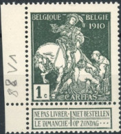 Delcampe - [** SUP] N° 88-V1, Crochet Sous Le N - Cote: 40€ - Altri & Non Classificati