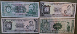 PARAGUAY. LOT DE 4 BILLETS DE BANQUE DIFFERENTS. ANNEES 1960 / 1980 - Paraguay