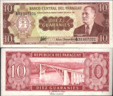 Paraguay Pick-Nr: 196b Bankfrisch 1952 10 Guaranies - Paraguay