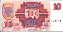 Lettland Pick-Nr: 38 Bankfrisch 1992 10 Rublu - Latvia