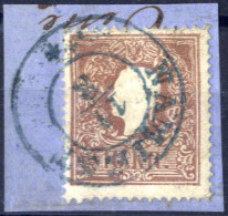 Piece "Namiest", RDs-f Blau (Müller 100 Punkte), Kaiserkopf Nach Links, 10 Kr Braun 11.8. Auf Briefstück, ANK 14 II - Other & Unclassified