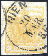 O 1850, 1 Kr. Hellorange In Type III, Entwertet "Wien 20 MAER.", ANK 1b - Other & Unclassified