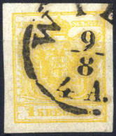 O 1850, 1 Kr. Kadmiumgelb In Type III HP, Entwertet "Wien", ANK 1c / HP - Other & Unclassified