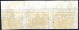 O 1850, 1 Kreuzer Gelbocker In Type Ib / HP Mit Zweiteiligem Aufrechtstehendem Rückseitigen Druck Im Dreierstreifen, Ges - Other & Unclassified