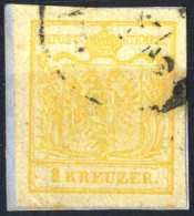 O 1850, Kleines Briefstück Frankiert Mit 1 Kr. Kadmiumgelb In Type III HP, Gestempelt, ANK 1c - Other & Unclassified