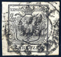 O 1850, 2 Kr. Grauschwarz HP Type Ia, Ringsum Gut Bis Breit Gerandet, Plattenfehler, Gestempelt "(TEME)SVAR, ...UL"; Ein - Other & Unclassified