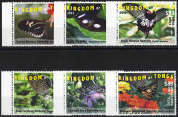 ** 2015, Schmetterlinge, Komplette Serie 6 Werte, Postfrisch, Mi. Bl 2044-2049 - Tonga (...-1970)