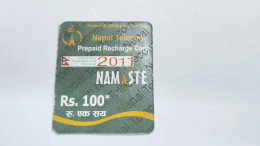 NEPAL-(NP-NTC-REF-0004A)-Namaste1/2size Right-(22)(NEPAL TELECOM)(Rs100)(61456-0837-12536)(31/1/2013)-prepiad - Nepal