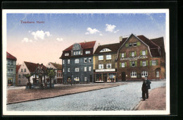 AK Teuchern, Markt Mit Hotel Zum Löwen - Teuchern