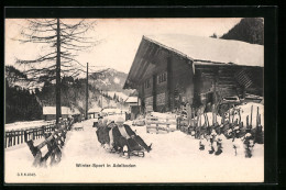 AK Adelboden, Ortspartie Mit Rodelvergnügen - Adelboden