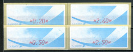 BT2-24  Timbres De Distributeur 4 Vignettes Impression Rouge Comète 2002  Variété Impression Décalée  A Saisir !!! - 1988 Type « Comète »