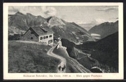 AK Alp Grüm, Restaurant Belvedere, Blick Gegen Poschiavo - Poschiavo