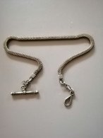 Chaine Ancienne De Montre à Gousset En Métal Argenté 35 Cm - Other & Unclassified