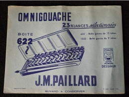 BUVARD Boite 622 OMNIGOUACHE J M PAILLARD  Ecrire Peindre Dessiner Peinture Gouache En Tube 23 Nuances - Verf & Lak
