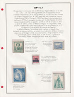 Delcampe - Doc. Philatélique - Chili - Historique + Cinq Véritables Timbres Sous Blister (Recto-Verso) - Non Classés