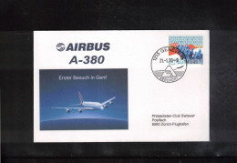 Switzerland 2010 First Visit Of Airbus A-380 To Geneve - Lettres & Documents