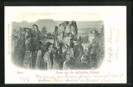 AK Lohmen /Sächsische Schweiz, Basteifelsen - Bastei (sächs. Schweiz)