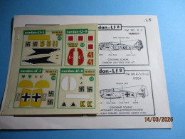 525-5 Décal Pour Maquette Plastique ANNEES 60/70 Planche NORDAN Ech. 1/72 , 4 DECOS POUR FW 190 LUFTWAFFE ET TURQUIE - Transfer